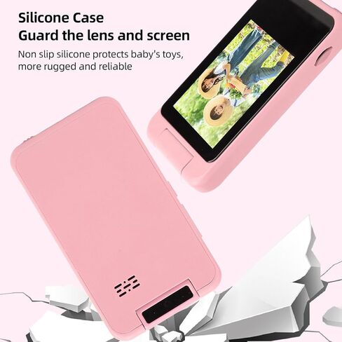 Digital Camera for Kids, 2.8 Inch Full Color Children Digital Video Camera, Auto Focus, 1080P 48MP Kids Smart Phone Toy MP3 Music Player, 180° Rotatable Lens (Pink) in Saudi Arabia