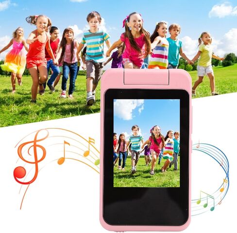 Digital Camera for Kids, 2.8 Inch Full Color Children Digital Video Camera, Auto Focus, 1080P 48MP Kids Smart Phone Toy MP3 Music Player, 180° Rotatable Lens (Pink) in Saudi Arabia