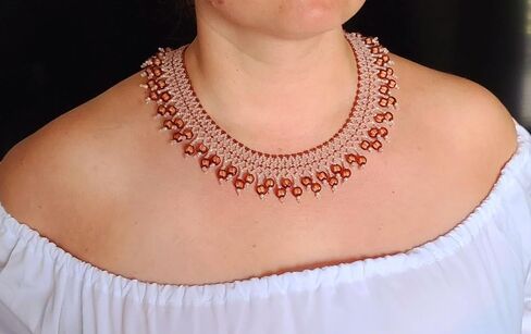 Handmade Ukrainian beaded jewelry, Ethnic Style Necklace, Gerdan Sylyanka Necklace, collar women necklace, Beaded Necklace, Bohemian Jewelry, Moms Birthday Gift, Handmade Gifts in Saudi Arabia