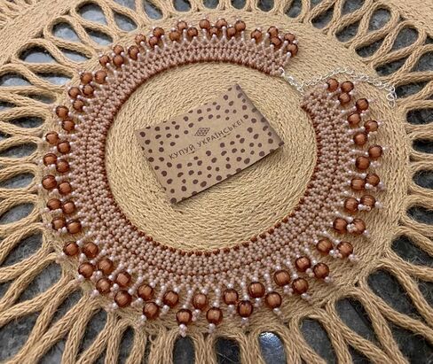 Handmade Ukrainian beaded jewelry, Ethnic Style Necklace, Gerdan Sylyanka Necklace, collar women necklace, Beaded Necklace, Bohemian Jewelry, Moms Birthday Gift, Handmade Gifts in Saudi Arabia