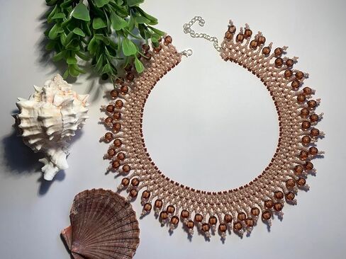 Handmade Ukrainian beaded jewelry, Ethnic Style Necklace, Gerdan Sylyanka Necklace, collar women necklace, Beaded Necklace, Bohemian Jewelry, Moms Birthday Gift, Handmade Gifts in Saudi Arabia