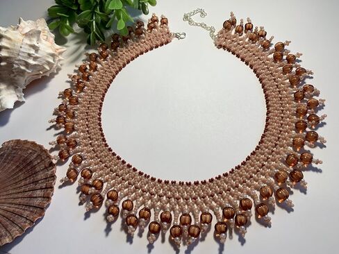 Handmade Ukrainian beaded jewelry, Ethnic Style Necklace, Gerdan Sylyanka Necklace, collar women necklace, Beaded Necklace, Bohemian Jewelry, Moms Birthday Gift, Handmade Gifts in Saudi Arabia