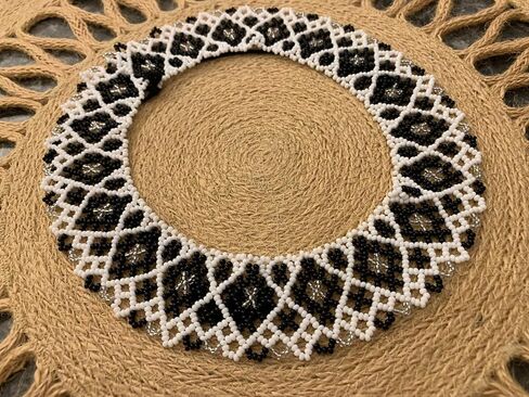 Handmade Ukrainian beaded jewelry, Ethnic Style Necklace, Gerdan Sylyanka Necklace, collar women necklace, Beaded Necklace, Bohemian Jewelry, Moms Birthday Gift, Handmade Gifts in Saudi Arabia