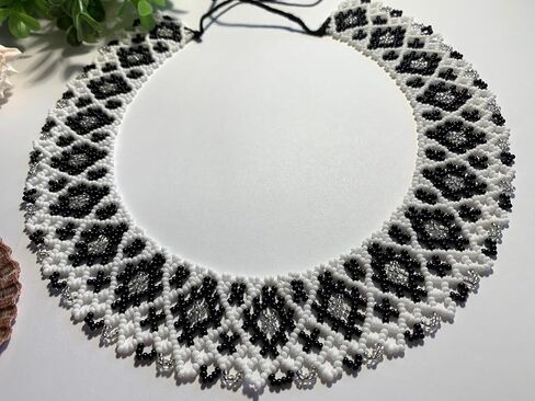 Handmade Ukrainian beaded jewelry, Ethnic Style Necklace, Gerdan Sylyanka Necklace, collar women necklace, Beaded Necklace, Bohemian Jewelry, Moms Birthday Gift, Handmade Gifts in Saudi Arabia