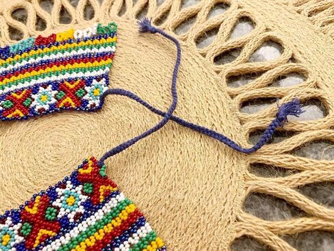 Handmade Ukrainian Colorful Beaded Necklace Luxury Wide Beaded Necklace for Women Bohemian Ethnic style Necklace Boho Beaded Necklace Beaded Collar Gerdan Sylyanka Necklace in Saudi Arabia