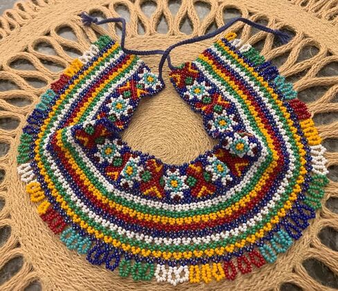Handmade Ukrainian Colorful Beaded Necklace Luxury Wide Beaded Necklace for Women Bohemian Ethnic style Necklace Boho Beaded Necklace Beaded Collar Gerdan Sylyanka Necklace in Saudi Arabia
