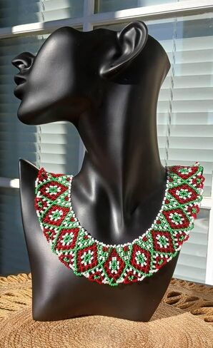 Handmade Ukrainian Beaded Necklace for Women Dainty Beaded Collar Bohemian Ethnic Style Necklace Unique Designer Beaded Jewelry Sylyanka Necklace Gerdan Moms Birthday Gift in Saudi Arabia