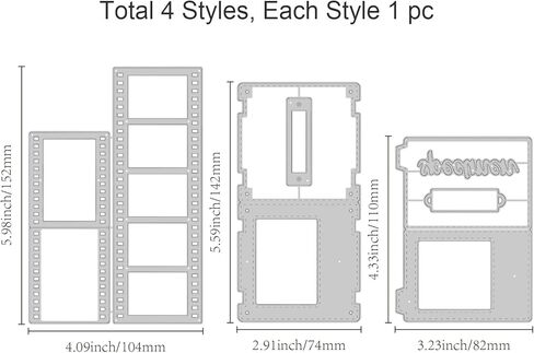 GLOBLELAND الرجعية الكلاسيكية موضوع قطع يموت فيلم إطار الصورة بطاقة قطع يموت الفيلم إطار الفيلم ورقة كليب النقش الاستنسل لصنع بطاقة DIY سكرابوكينغ ألبوم الصور المعادن يموت قطع الإستنسل in Kuwait