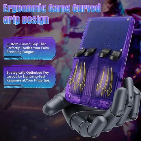 R36MAX Retro Handheld Game Console,Retro Gaming Console with 18000+ Games 128GB Card,4 Inch IPS Screen, Portable Video Gaming, Plug and Play Gameboy for Kids Adults(Purple Blue) in Kuwait