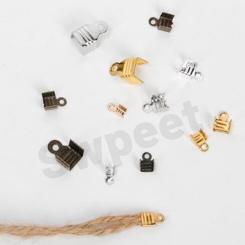 Swpeet 451pcs 5 ألوان 4 مم 5 مم 6 ملم على نهايات الحبل نصيحة تجعيد الحبل مع طقم تشكيلة كماشة ، قبعات المشبك ، موصل المجوهرات ، موصل المجوهرات. in Kuwait