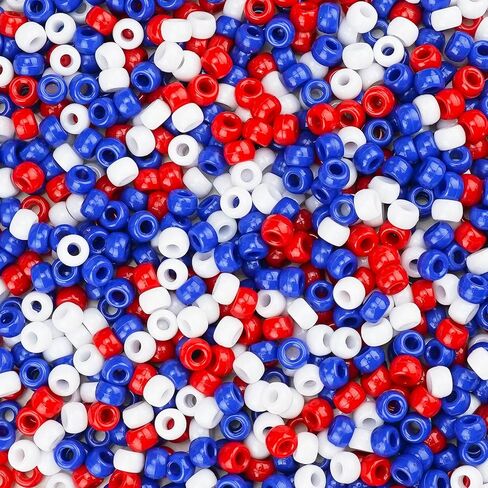 1000+pcs Glitter Beads Pony Beads Bulk, Acrylic Beads 9mm Large Plastic Beads for Bracelets Big Hole Hair Braids Crafts DIY Projects in Kuwait