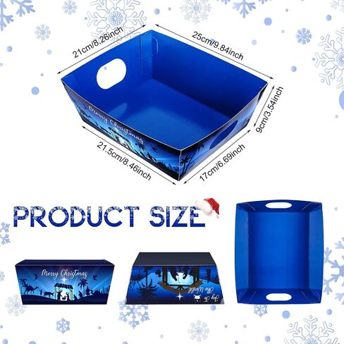 Cholemy 72 Pcs Christmas Gift Baskets Empty to Fill Kit DIY Basket for Gifts Empty Bulk 24 Tray Favor with Handles 24 Bows 24 Clear Basket Bags for Xmas Holiday Birthday (Stylish Style) in Saudi Arabia