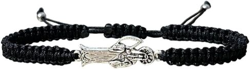 Silver Plated Grim Reaper Bracelet -Holy Death Santa Halloween Connector Pendant gift for men,women,Halloween -multiple color (BLACK) in Saudi Arabia