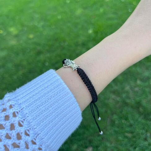 Silver Plated Grim Reaper Bracelet -Holy Death Santa Halloween Connector Pendant gift for men,women,Halloween -multiple color (BLACK) in Saudi Arabia