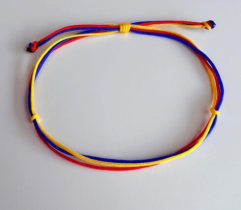 سوار كولومبيا الرقيق ، Pulsera de Colombia ، سوار الكولومبي ، سوار العلم الكولومبي ، المجوهرات الكولومبية ، سوار أحمر أزرق باللون الأحمر ، برازاليت دي كولومبيا. in Saudi Arabia