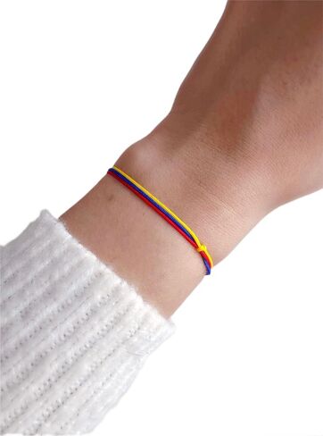 سوار كولومبيا الرقيق ، Pulsera de Colombia ، سوار الكولومبي ، سوار العلم الكولومبي ، المجوهرات الكولومبية ، سوار أحمر أزرق باللون الأحمر ، برازاليت دي كولومبيا. in Saudi Arabia