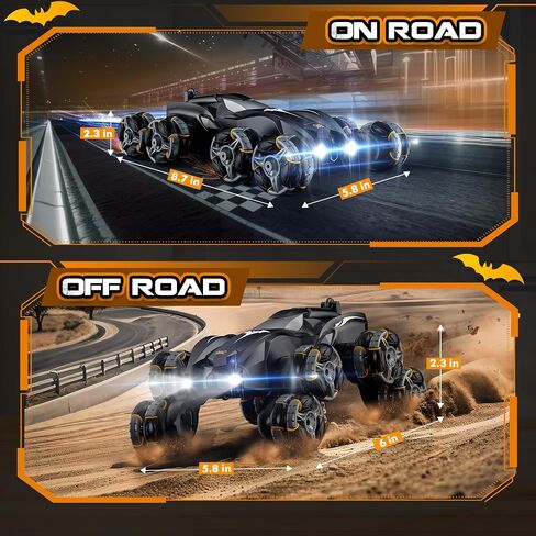 Remote Control Car, 2.4Ghz 8WD Stunt Rc Cars with Auto Demo, 360° Rotation, Music and LED Light, Remote Control Car for Boys 4 5 6 7 8-12, Birthday Gifts Toys for Boys in Saudi Arabia