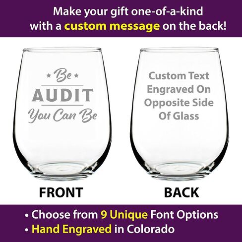 Be Audit You Can Be - Funny Accounting Wine Glass Gift for Accountants - Large Stemless Glasses in Saudi Arabia