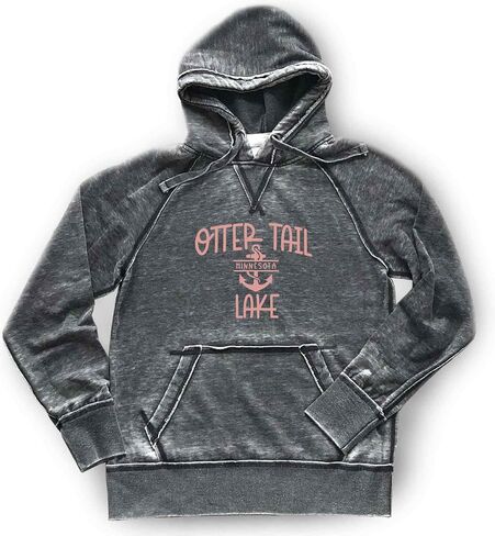 Otter Tail Lake Hoodie Minnesota Sweatshirt Shirt Womens Mens Unisex Soft Cozy Lightweight Burnout Hooded Sweatshirt, Dark Grey Womens Mens in Saudi Arabia
