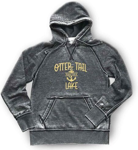 Otter Tail Lake Hoodie Minnesota Sweatshirt Shirt Womens Mens Unisex Soft Cozy Lightweight Burnout Hooded Sweatshirt, Dark Grey Womens Mens in Saudi Arabia
