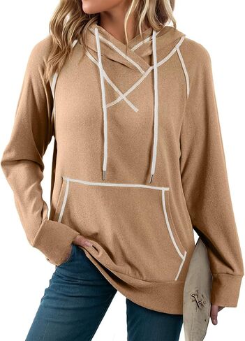 shewin womens hoodies الرباط مقنعين قميص من النوع الثقيل المسحب in Saudi Arabia