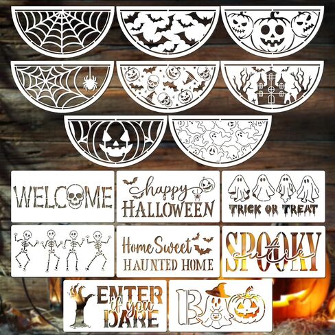 18 PCS سقوط الإستنسل للطلاء على استنسل عيد الشكر الخشب للبالغين والأطفال أوراق اليقطين الخريف. in Kuwait