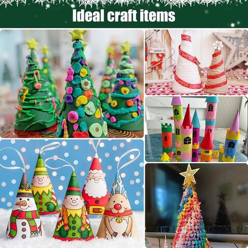 MicoSim 12 PCS Paper Mache Cones Open Bottom,Cardboard Cones for Crafts,Cardboard Conesfor Christmas Trees Xmas Party Supplies Home Indoor DIY Art Projects and Decorations (9.8 * 4.1in(12PCS)) in Kuwait