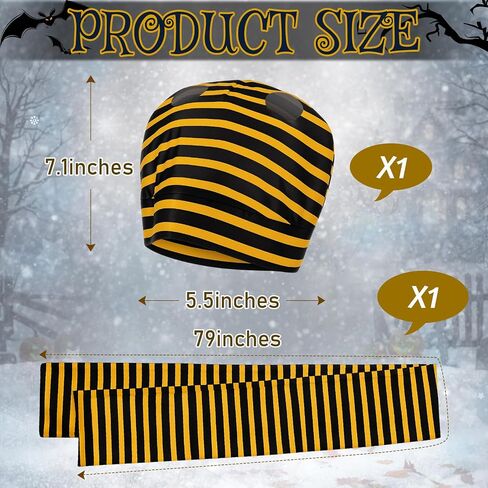 PATERR 2 PCS HALLOWEEN HORSE CONFICORY تشمل قبعة وشاح مخططة لإكسسوارات أزياء عطلة الحصان in Saudi Arabia
