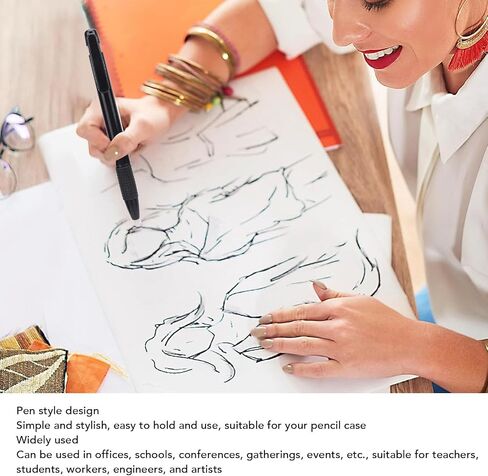 Mechanical Eraser Pen Retractable Pen Style Eraser with 5 Replacement Refills for Writing Drawing Sketching in Office School in Saudi Arabia