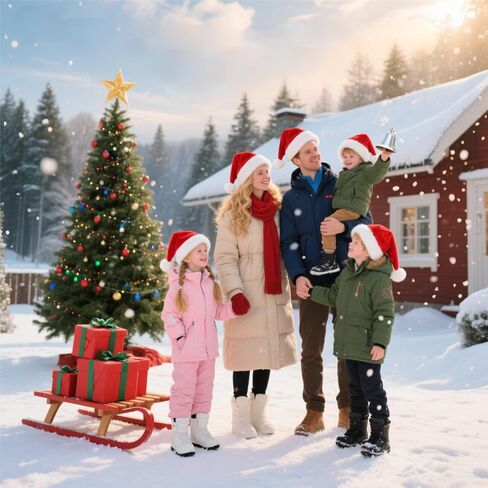 Christmas Hat, Santa Hat Holiday for Adults Unisex Velvet Comfort Extra Thicken Fur Xmas Hat for New Year Festive Party in Saudi Arabia