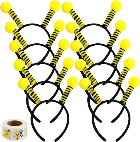 10pcs Bee Tentacle Headballs ، Bug Antenna Beadband Cute Bee Hair Bands Hair Hoop ، Party Favor for Women Girls Halloween Christmas و Kid's Birthday in Saudi Arabia