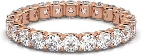 1-10 Carat Round Cut IGI Certified Lab Grown Diamond Eternity Ring 10K 14K 18K White Gold Eternity Lab Grown Diamond Wedding Ring Christmas Gift For Women (1 Cttw, E-F Color, VVS2 Clarity) in Saudi Arabia