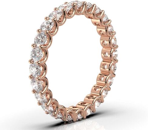 1-10 Carat Round Cut IGI Certified Lab Grown Diamond Eternity Ring 10K 14K 18K White Gold Eternity Lab Grown Diamond Wedding Ring Christmas Gift For Women (1 Cttw, E-F Color, VVS2 Clarity) in Saudi Arabia