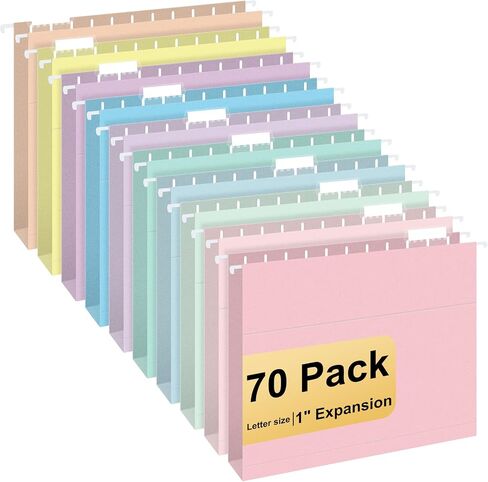 Hanging File Folders, 50 Pack Letter Size Hanging File folders with 1/5-cut Tabs, Stay Organized for Your Home and Office Bulk File, Documents and Paper, Macaron 10 Colors in Saudi Arabia