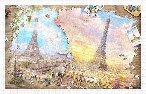 Pintoo Jigsaw Puzzles 500 Piece for Adults - Eiffel Tower Beautiful Plastic Puzzle for Home Decor Zero Dust Easy Storage [H1486] in Kuwait