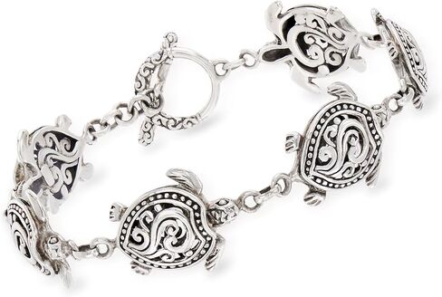 Ross-Simons Sterling Silver Bali-Style Turtle Bracelet. 7.5 inches in Saudi Arabia