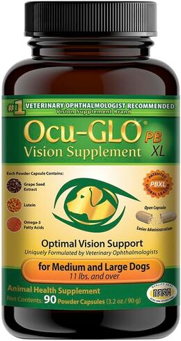 Ocu-GLO PB Vision Supplement for Small Dogs & Cats – Easy to Administer Powder Blend with Lutein, Omega-3 Fatty Acids, Grape Seed Extract and Antioxidants to Promote Eye Health, 30ct Sprinkle Capsules in Saudi Arabia