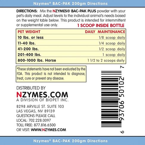 Nzymes® Bac-Pak Plus 100 Grams Digestive Enzymes and Probiotics for Digestion, Loose Stools, Diarrhea, Constipation, Improved Nutrient Uptake - Made in The USA in Saudi Arabia