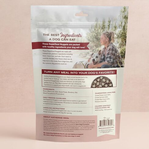 BADLANDS RANCH Superfood Nuggets – Freeze-Dried Raw Dog Treat & Food Topper, Nutrient-Dense Duck & Kale Formula, High Protein, No Artificial Additives, 8oz Bag in Saudi Arabia