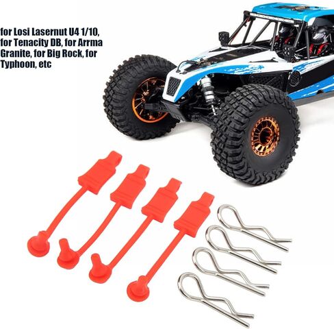 ‌upgrade Universal RC Body Clips 4 أزواج - SHELL TREWINER متوافق مع مقياس LOSI LASERNUT U4 1/10 (أحمر) in Saudi Arabia