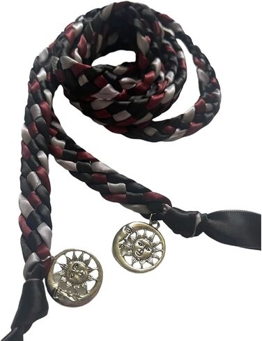 Black, Burgundy, Silver Handfasting Cord with Sun and Moon- Braided Together- Ceremony- Rope- Cord- Wedding in Saudi Arabia