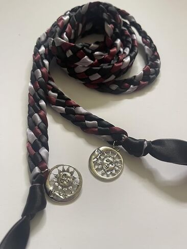 Black, Burgundy, Silver Handfasting Cord with Sun and Moon- Braided Together- Ceremony- Rope- Cord- Wedding in Saudi Arabia