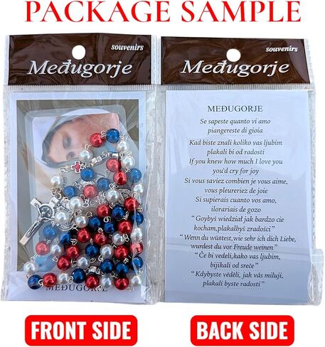 American Flag Rosary St Michael Archangel Red White And Blue Beads USA Patriotic Catholic Religious Gift Police Military in Saudi Arabia