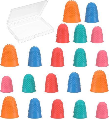 20pcs Finger Grips for Sorting Paper, 5 Different Sizes Colors Finger Rubber Tips Reusable with Box for Money Counting Collating Writing Sorting Paperwork Cutting Crafts in Kuwait