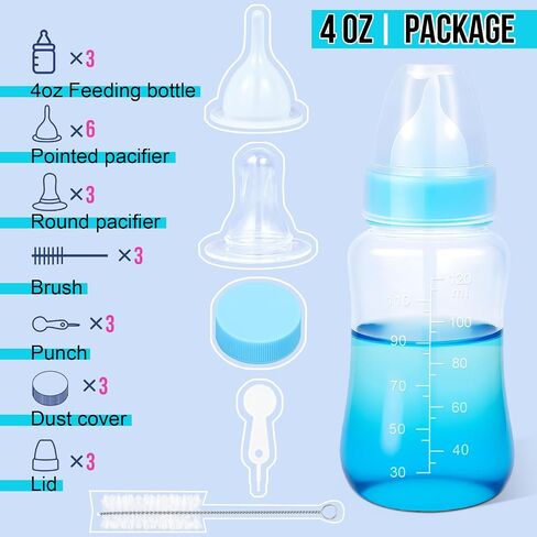 ASEVAT 5 oz 3PackPet Feeding Bottle, Anti-Choking Puppy Feeder Design,with 3pcs Replaceable and Reusable Silicone Nipples for Feeding Puppies, Kittens, Small Animals in Saudi Arabia