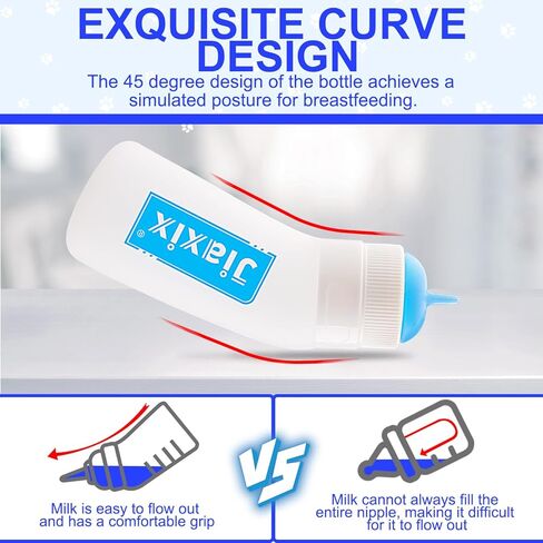 3 حزمة هريرة زجاجة التمريض السيليكون ، حلمة تغذية السيليكون ، مستلزمات هريرة حديثي الولادة قابلة لإعادة الاستخدام ، مناسبة لتغذية هريرة ، جرو ، أرنب ، الهامستر (الأزرق ، صغير) in Kuwait