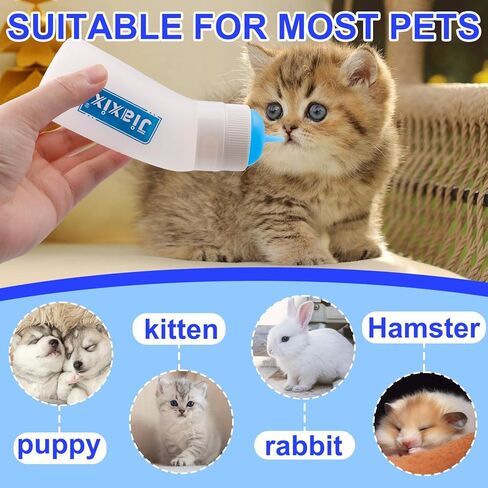 3 حزمة هريرة زجاجة التمريض السيليكون ، حلمة تغذية السيليكون ، مستلزمات هريرة حديثي الولادة قابلة لإعادة الاستخدام ، مناسبة لتغذية هريرة ، جرو ، أرنب ، الهامستر (الأزرق ، صغير) in Kuwait