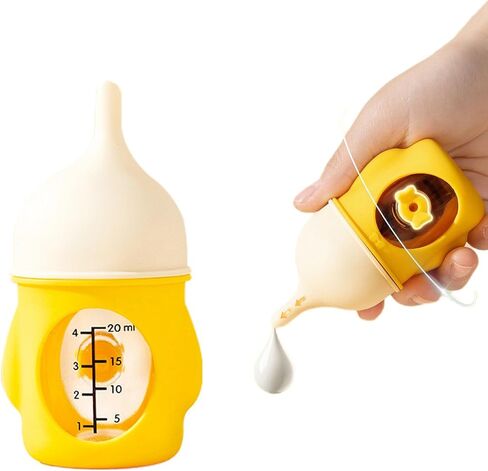 20ML Kitten Bottle and Puppy Bottles for Nursing, Puppy Bottles for Nursing Puppy Milk, One-Piece Silicone Pacifier, Anti Choking Valve, Capable of High-Temperature Disinfection - Yellow in Kuwait