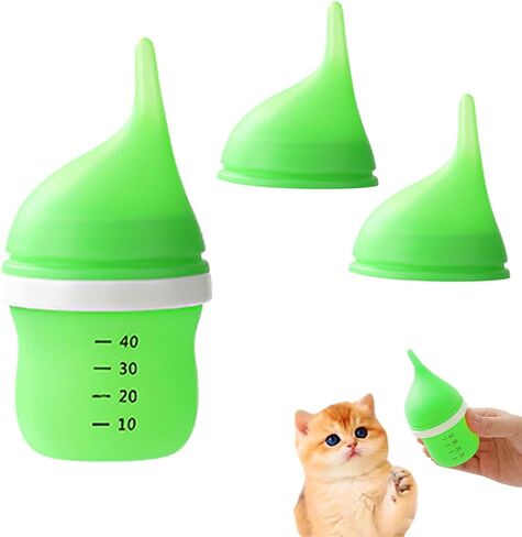 Kitten Bottles for Nursing,Puppy Bottles for Nursing Puppy Milk, Anti-Choking Puppy Feeder Design, 2 Extra Replaceable Silicone Nipples for Convenient Replacement (Green) in Kuwait