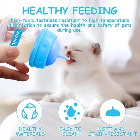 Pet Nursing Bottle Kit for Kitten Puppy,60mlCat Bottle Feeding Kit Nipple Kittens Syringe for Small Cat Dog Newborn Kitten Puppys Rabbits Squirrel Animals (Pink) in Saudi Arabia